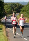 Conrad Franks (Gateshead) and Lee Bennett (Elswick, who lives in Wylam) lead the Tynedale 10 Mile Jelly Road Race at about half way. Photo: David T. Hewitson/Sports for All Pics